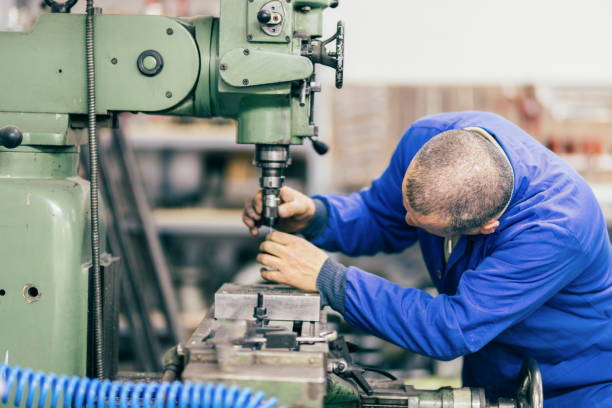 Turner worker working in the factory